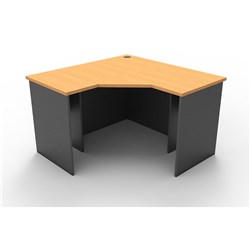 Rapidline Corner Workstation 1200Wx1200Wx600Mmh 3 Piece Beech & Ironstone