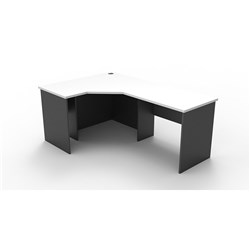 Rapidline Corner Workstation 1200Wx1800Wx600Mmh 3 Piece Natural White & Ironstone