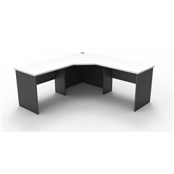 Rapidline Corner Workstation 1800Wx1800Wx600Mmh 3 Piece Natural White & Ironstone