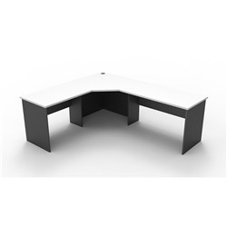 Rapidline Corner Workstation 2100Wx1800Wx600Mmh 3 Piece Natural White & Ironstone