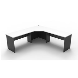 Rapidline Corner Workstation 2100Wx2100Wx600Mmh 3 Piece Natural White & Ironstone