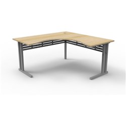 Rapidline Corner Workstation C Leg 1800Wx1200Wx750Mmd Natural Oak