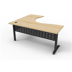 Rapidline Deluxe Rapid Span Corner Workstation 1800/1500W X 750D X 730Mmh Oak/Black