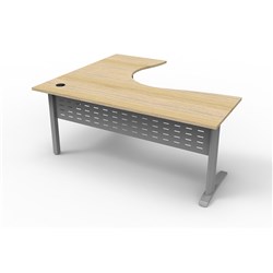 Rapidline Deluxe Rapid Span Corner Workstation 1800/1500W X 750D X 730Mmh Oak/Silver