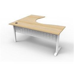 Rapidline Deluxe Rapid Span Corner Workstation 1800/1500W X 750D X 730Mmh Oak/White