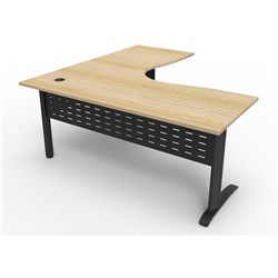 Rapidline Deluxe Rapid Span Corner Workstation 1800/1800W X750Dx730H Natural Oak/Black