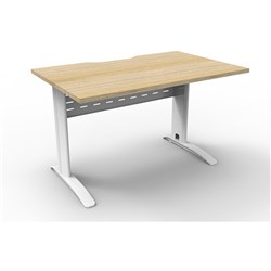 Rapidline Deluxe Rapid Span Straight Desk 1200W X 750D X 730Mmh Natural Oak/White