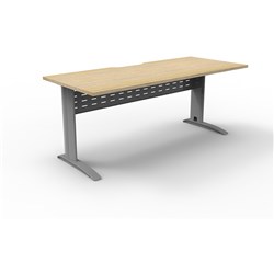 Rapidline Deluxe Rapid Span Straight Desk 1500W X 750D X 730Mmh Natural Oak/Silver