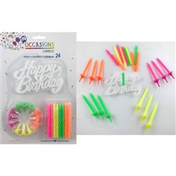 Alpen Candle Plaque And Holder Assorted Colours Pack Of 24
