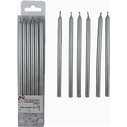 Alpen Candle Slim 120Mm Silver Pack Of 12