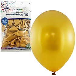 Alpen Balloons 25Cm Gold Pack Of 15