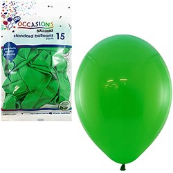 Alpen Balloons 25Cm Green Pack Of 15