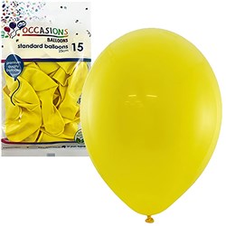Alpen Balloons 25Cm Yellow Pack Of 15