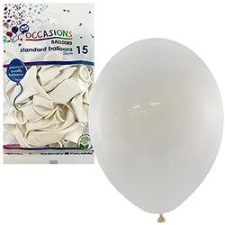 Alpen Balloons 25Cm White Pack Of 15