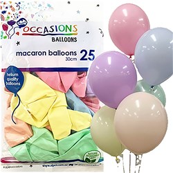 Alpen Balloons 30Cm Macaron Pastel Assorted Colour Pack Of 25