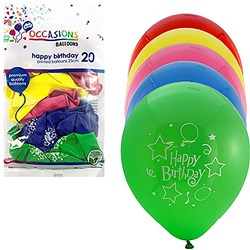 Alpen Balloons 25Cm Assorted Colours Pack Of 20