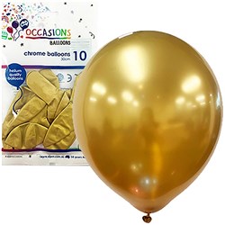 Alpen Balloons 30Cm Chrome Gold Pack Of 10