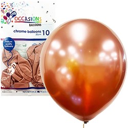 Alpen Balloons 30Cm Chrome Rose Gold Pack Of 10