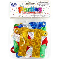 Alpen Banner Jointed Happy Birthday 1.5M Assorted Colours
