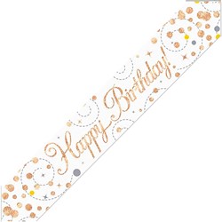 Alpen Banner Happy Birthday Sparkling Fizz 2.7M Rose Gold