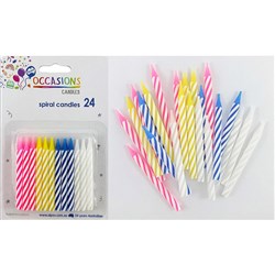 Alpen Birthday Candle Assorted Colours Pack Of 24