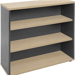 Rapidline Worker Bookcase 3 Shelves 900Hx900Wx315mmD Natural Oak and Ironstone