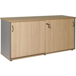 Rapidline Credenza Sliding Door 730Hx1200Wx450mmD Natural Oak and Ironstone