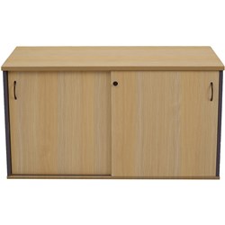 Rapidline Credenza Sliding Doors 730Hx1500Wx450mmD Natural Oak and Ironstone