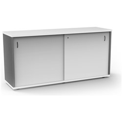 Rapidline Credenza Sliding Doors 730Hx1500Wx450mmD Natural White and Ironstone