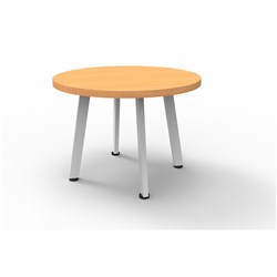 Rapid Eternity Round Coffee Table 450Hx600Mmd Beech Top White Satin Base