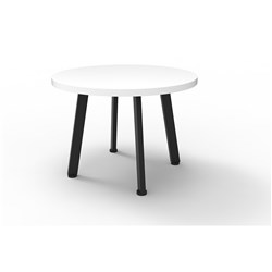 Rapid Eternity Round Coffee Table 450Hx600Mmd Natural White Top Black Base