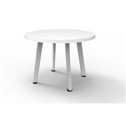 Rapid Eternity Round Coffee Table 450Hx600Mmd Natural White Top White Satin Base