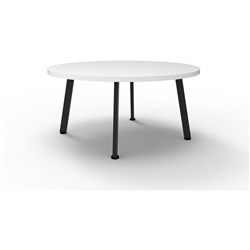 Rapid Eternity Round Coffee Table 450Hx900Mmd Natural White Top Black Base