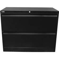 Rapidline Go Lateral Filing Cabinet 2 Drawer 705Hx900Wx473Mmd Black