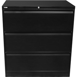 Rapidline Go Lateral Filing Cabinet 3 Drawer 1016Hx900Wx473Mmd Black
