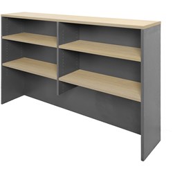 Rapidline Worker Desk Hutch 4 Shelves 1070Hx1500Wx315Mmd Natural Oak And Ironstone