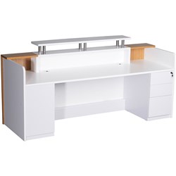 Rapid Marquee Reception Counter 1150Hx2400Wx835Mmd Glossy White And Zebra