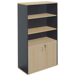 Rapid Worker Wall Unit 1800Hx900Wx450Mmd Natural Oak And Ironstone