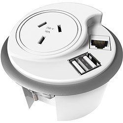 Rapid In Desk Power Module 1000Mm Lead White