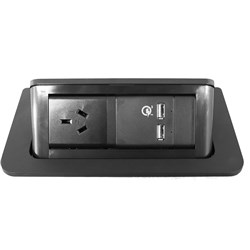 Rapid Pop-Up Power Module 1Gpo+2Usb Black