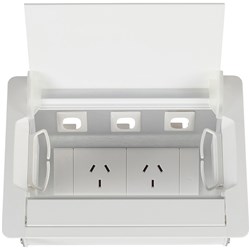 Rapid Power Module Table Box 2Gpo White