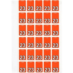 Avery Top Tab 23 Year Code  Label 20x30mm Orange  Pack of 150