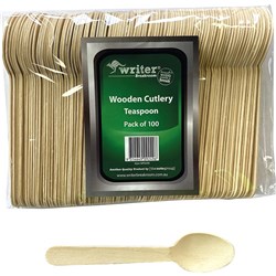 Writer Breakroom Eco 140Mm  Wooden Teaspoon  Pack Of 100