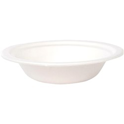 Earth Eco Sugarcane  Round Bowls White 180mm  Pack of 25