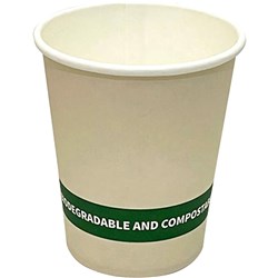 Earth Recyclable Single Wall Paper Cup 8oz White pack of 50