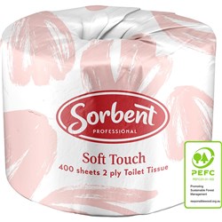 Sorbent Professional Soft  Touch Toilet Tissue 2 Ply  400 Sheets Carton of 48