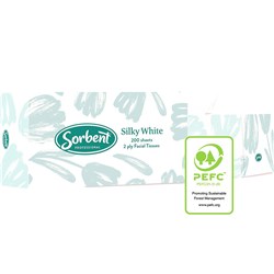 Sorbent Professional Silky  White Facial Tissue 2 Ply  200 Sheets 