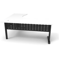 Rapidline Deluxe Rapid Span Corner Workstation 1800/1800W X 750D X 730Mmh White/Black