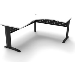 Rapidline Deluxe Rapid Span Corner Workstation 1800/1200W X 750D X 730Mmh White/Black