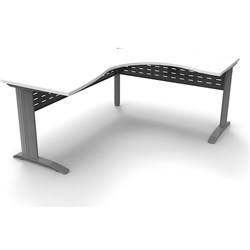 Rapidline Deluxe Rapid Span Corner Workstation 1800/1200W X 750D X 730Mmh White/Silver